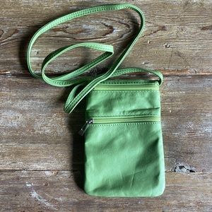 NWOT Green leather mini crossbody